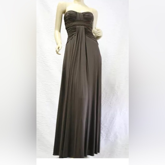 BCBGMAXARIZIA OAK "JVE65652" BEADED STRAPLESS LONG GOWN DRESS Size Medium - Picture 1 of 8